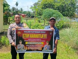 Ciptakan lingkungan sehat Polsek Katingan Hulu sosialisasi Stop Karhutla.