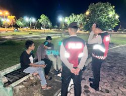 Jaga Kamtibmas Malam Hari, Sat Samapta Polres Lamandau Patroli sambang sejumlah Tempat