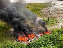 Antisipasi Musim Kemarau, Ditsamapta Polda Kalteng Gelar Simulasi Penanggulangan Karhutla.