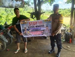 Bhabinkamtibmas Desa Tumbang Labehu Sosialisasi tentang larangan Illegal Mining.