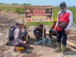 Polsek Katingan Kuala melalui  Bhabinkamtibmas Desa Jaya Makmur  Sosialisasi Himbauan tentang Karhutla Kepada petani.
